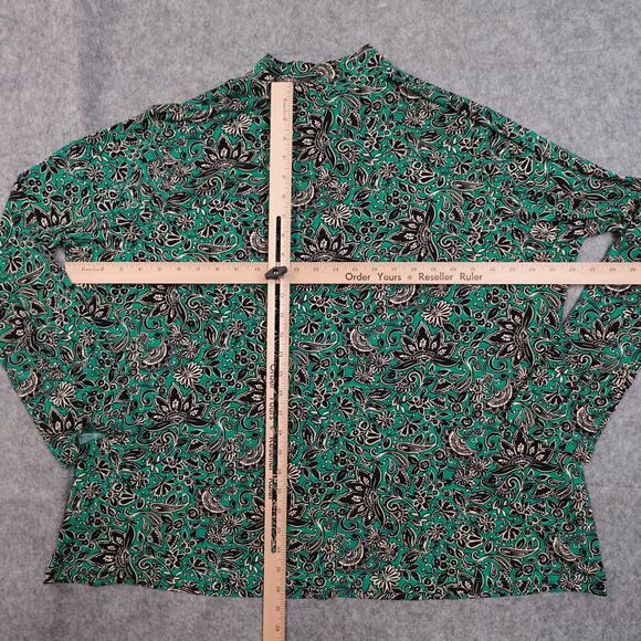 Susan Graver Top Womens 2X Liquid Knit Tunic Mock Neck Long Sleeve Artsy Paisley - Picture 6 of 9